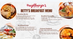 Start Your Day Right with Betty’s Breakfast Menu at Hagelbarger’s Cafe! Enjoy a delicious selection of breakfast items available now: Breakfast Burrito: Scrambled eggs, hash brown patty, cheese, and your choice of ham, bacon, or vegan protein. Add-ons like avocado, salsa, or extra hash browns available. Breakfast Quesadilla: Scrambled eggs, cheese, and your choice of ham, bacon, or vegan protein. Customize with add-ons like avocado and salsa fresca. Breakfast Combo: Your choice of fried or scrambled eggs, ham, bacon, or vegan patty, served with hash browns or French toast. Croissant Sandwich: Fried or scrambled eggs with American cheese, mayonnaise, and your choice of ham, bacon, or vegan patty. Add extra toppings like avocado or extra cheese! Don’t forget to enhance your meal with our tasty add-ons like avocado, sour cream, or extra meat for just $1.79 each. Join us for breakfast and fuel your day with flavors that satisfy!