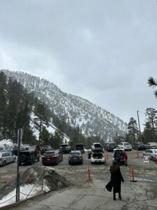 Image of Mt. Baldy in the distance from parking lot